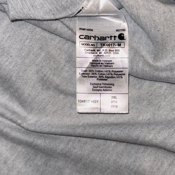 Carhartt Force Relaxed Fit Long Sleeve T-Shirt 2XL Gray Pocket Tee - Picture 8 of 10